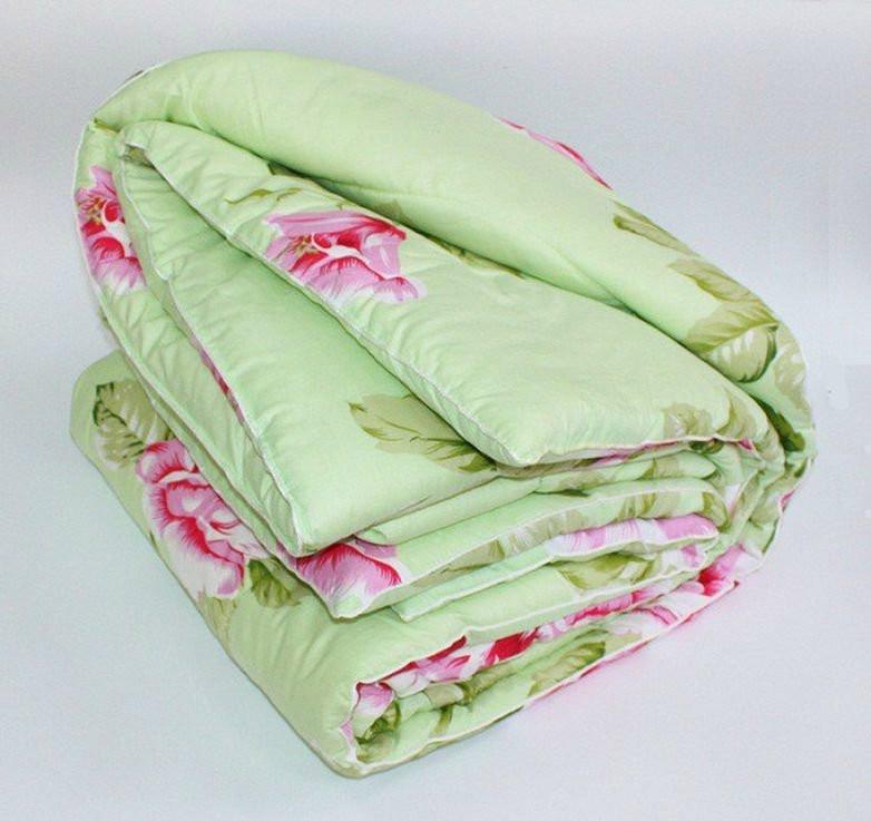 Одеяло двуспальное из овечьей шерсти Лери Макс Gold Цветы