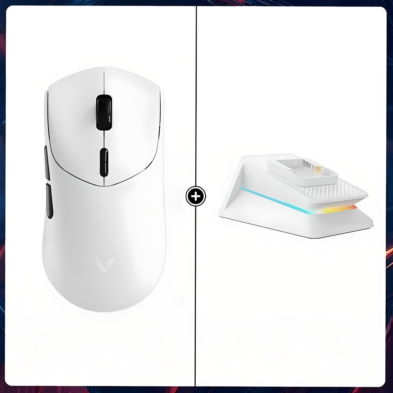 Компьютерная мышка Rapoo VT7 с комбинированным подключением 26000 DPI 8kHz/зарядная база с RGB-подсветкой White (2625974781) - фото 2 Компьютерная мышка Rapoo VT7 с комбинированным подключением 26000 DPI 8kHz/зарядная база с RGB-подсветкой White (2625974781) - фото 2