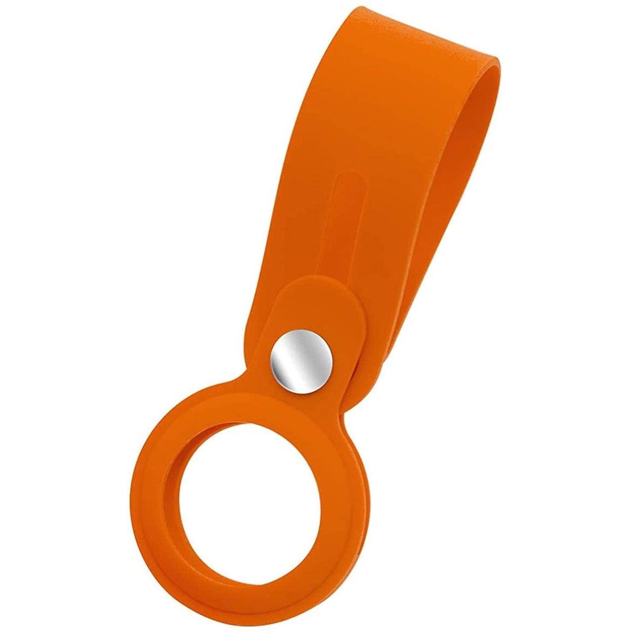 Силиконовый чехол брелок ArmorStandart Silicone Loop for AirTag with Button, Orange (ARM59159)