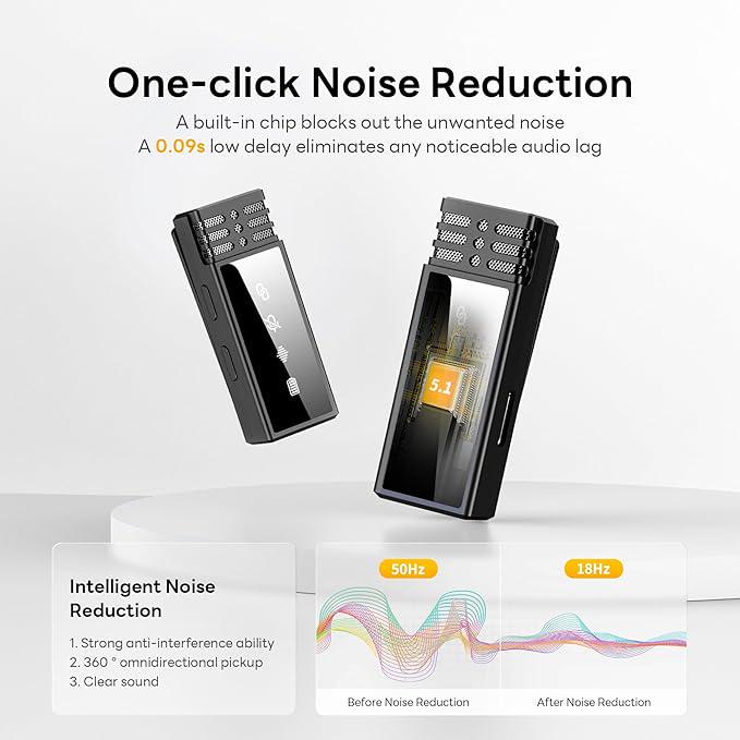 Микрофоны беспроводные Qhot Bluetooth (iOS&USB-C/2Mic M1) - фото 8