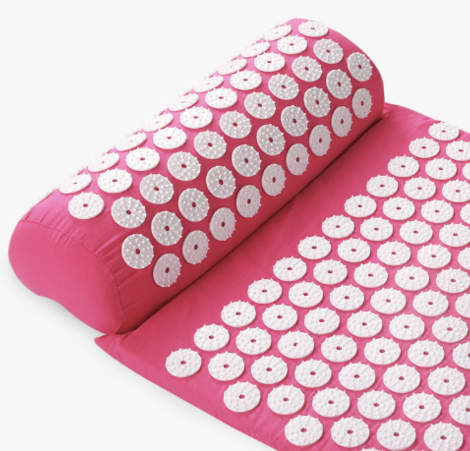 Массажный коврик с подушкой аппликатор Кузнецова для спины и шеи Розовый (Е500090) - фото 7