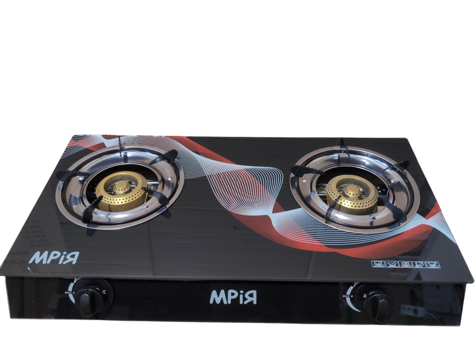 Плита газовая настольная Мечта 2 конфорки с пьезоподжигом под баллон нержавеющая сталь стеклянная поверхность