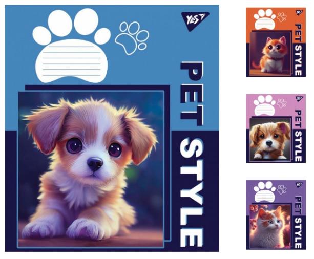Зошити учнівські у лінійку YES Pet style 12 арк. 25 шт. в уп. (MTT-163131)