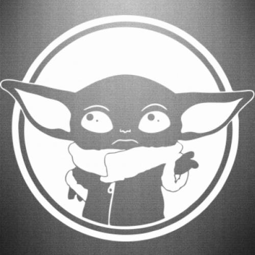 Наклейка Baby Yoda monochrom 40x35,6 см Белый (21560741)