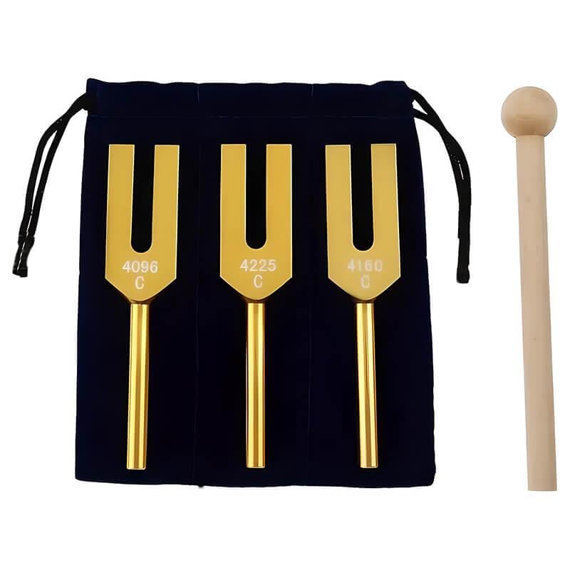 Набір камертонів Tuning Fork 3 шт. 4096/4160/4225 Гц Gold (NK00016)