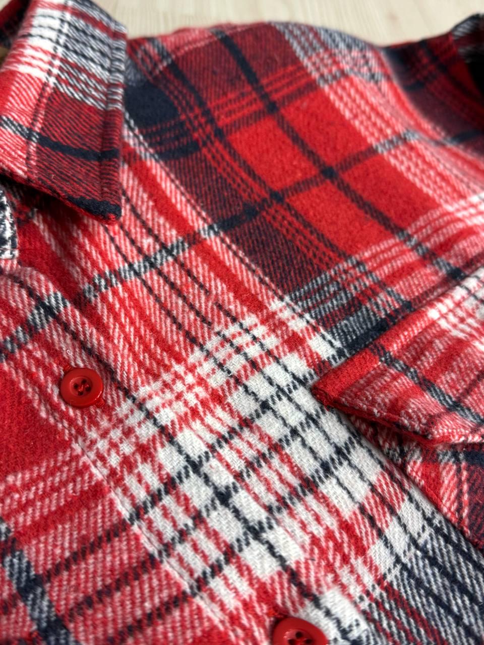 Рубашка женская YZY 223 клетчатая оверсайз теплая байка OS Красный (5398) - фото 2 Рубашка женская YZY 223 клетчатая оверсайз теплая байка OS Красный (5398) - фото 2