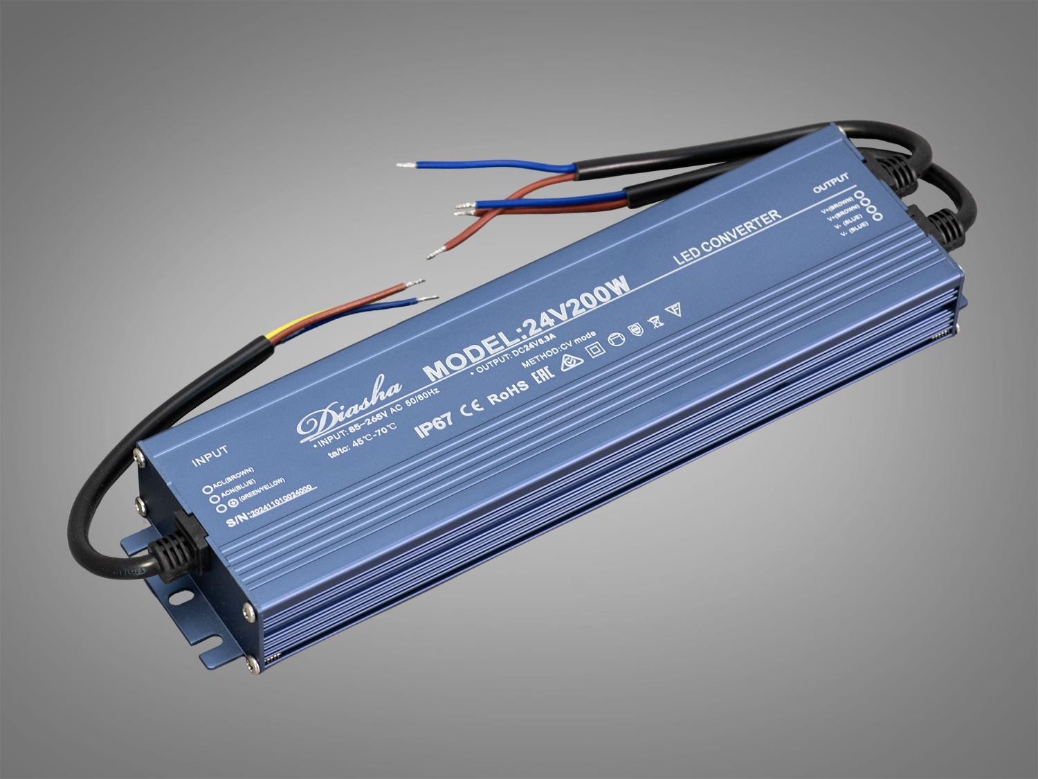 Блок живлення для підключення LED стрічки 24 В 200 Вт 8,3А (NP-24 В-200w-IP67)