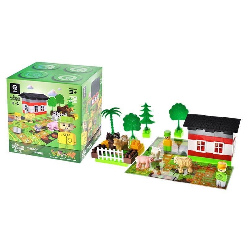 Конструктор qbee QB300-005 Block&Steps Весела Ферма 79 дет. (31955654)