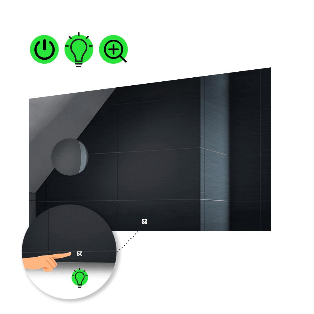 LED-зеркало 90x80 см с сенсором и увеличительной линзой без подсветки Lucia (luciag99) LED-зеркало 90x80 см с сенсором и увеличительной линзой без подсветки Lucia (luciag99)