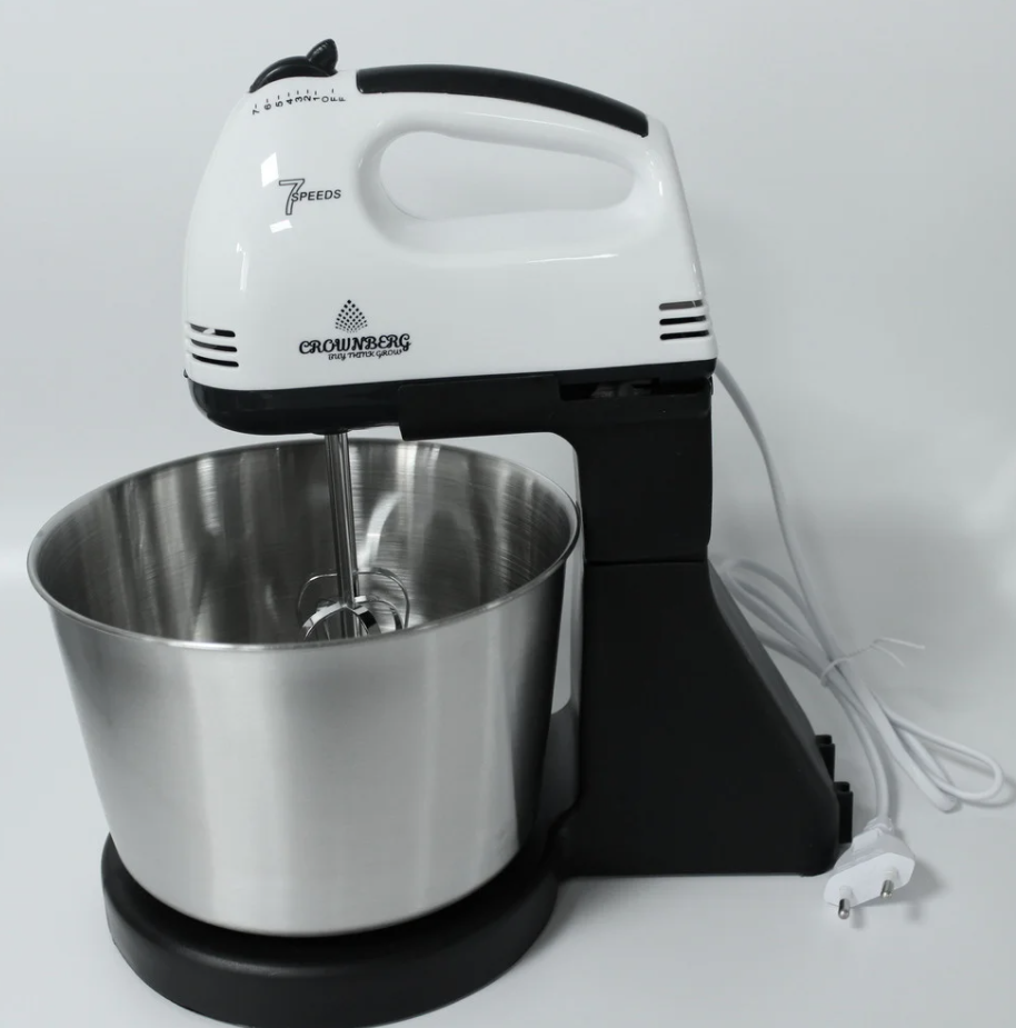 Миксер ручной Crownberg CB-7321 с 2 л чашей 7 режимов Миксер ручной Crownberg CB-7321 с 2 л чашей 7 режимов