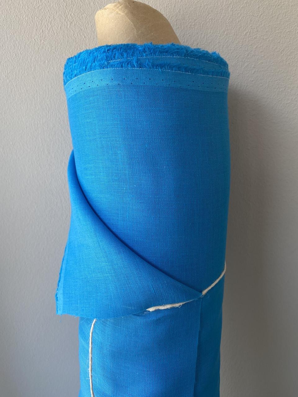 Ткань LINEN PLUS льняная 150 см 1205 Голубой