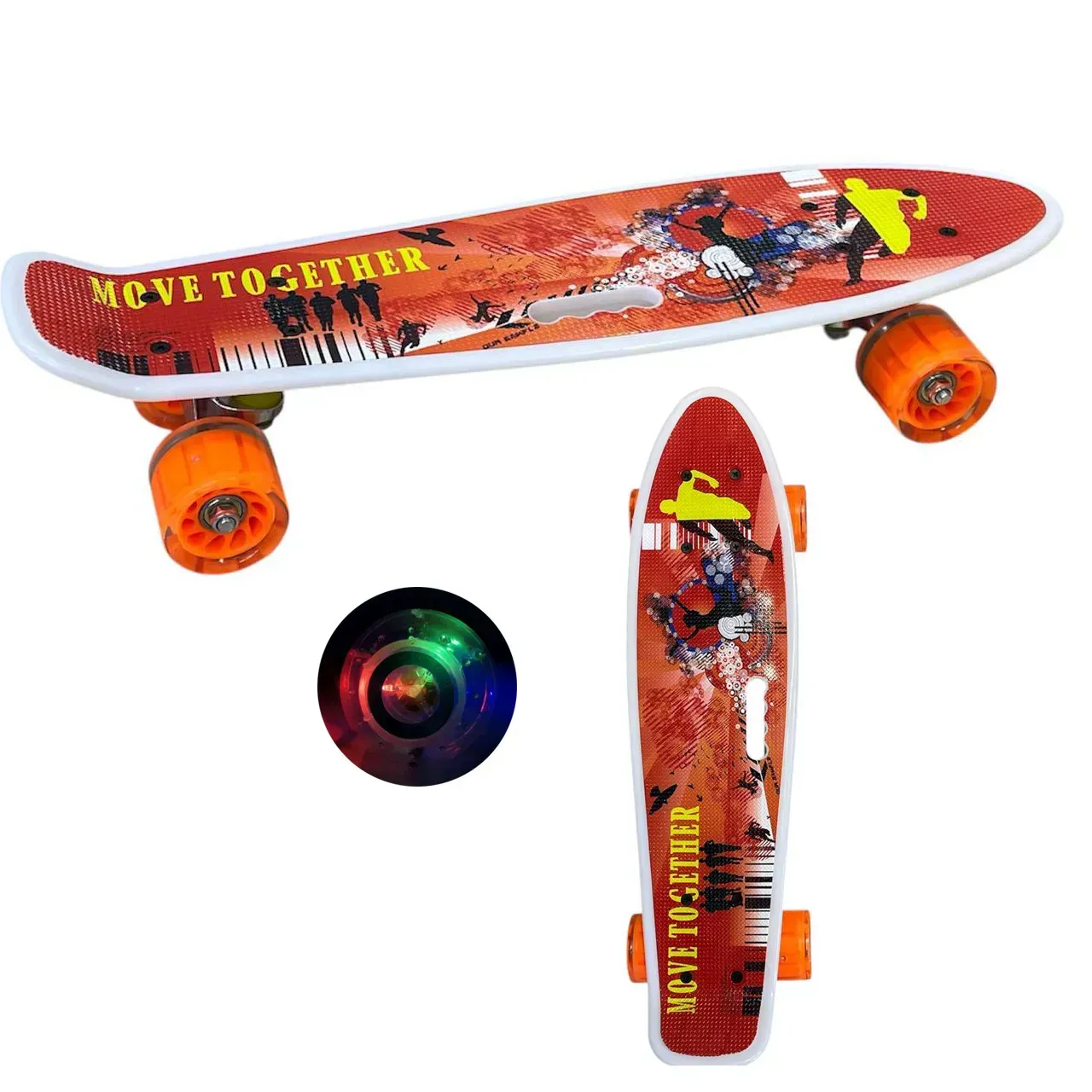 Пенніборд з колесами що світяться з ручкою для перенесення до 70 кг (26844638) - фото 2 Пенніборд з колесами що світяться з ручкою для перенесення до 70 кг (26844638) - фото 2