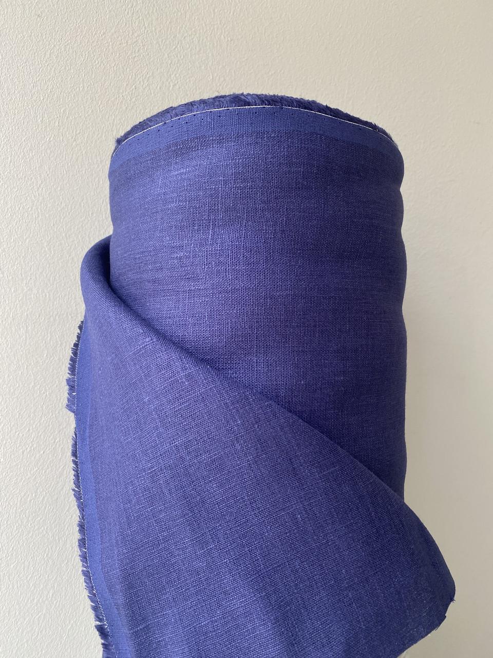 Ткань скатертная LINEN PLUS льняная 150 см 443 Синий