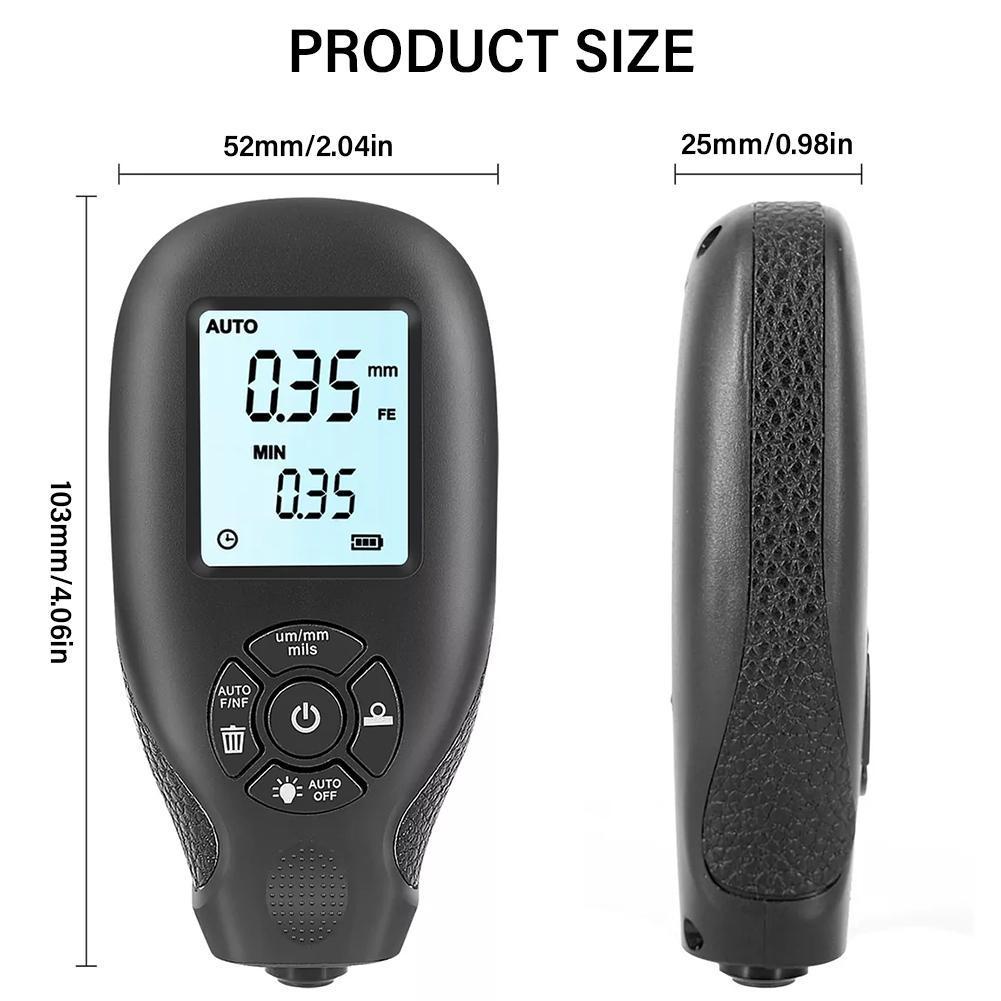 Товщиномір фарби цифровий 0-2000 мкм Fe Nfe Чорний (НР051219) - фото 5 Товщиномір фарби цифровий 0-2000 мкм Fe Nfe Чорний (НР051219) - фото 5