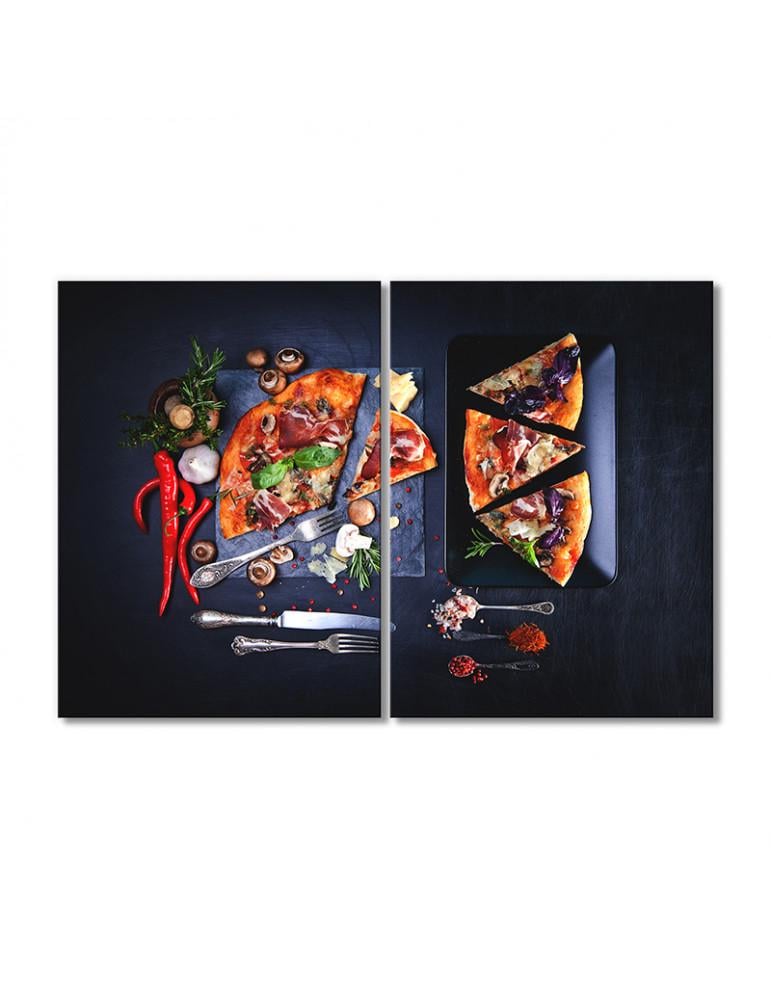 Картина модульная Пицца ням 2 модуля 80x120 см