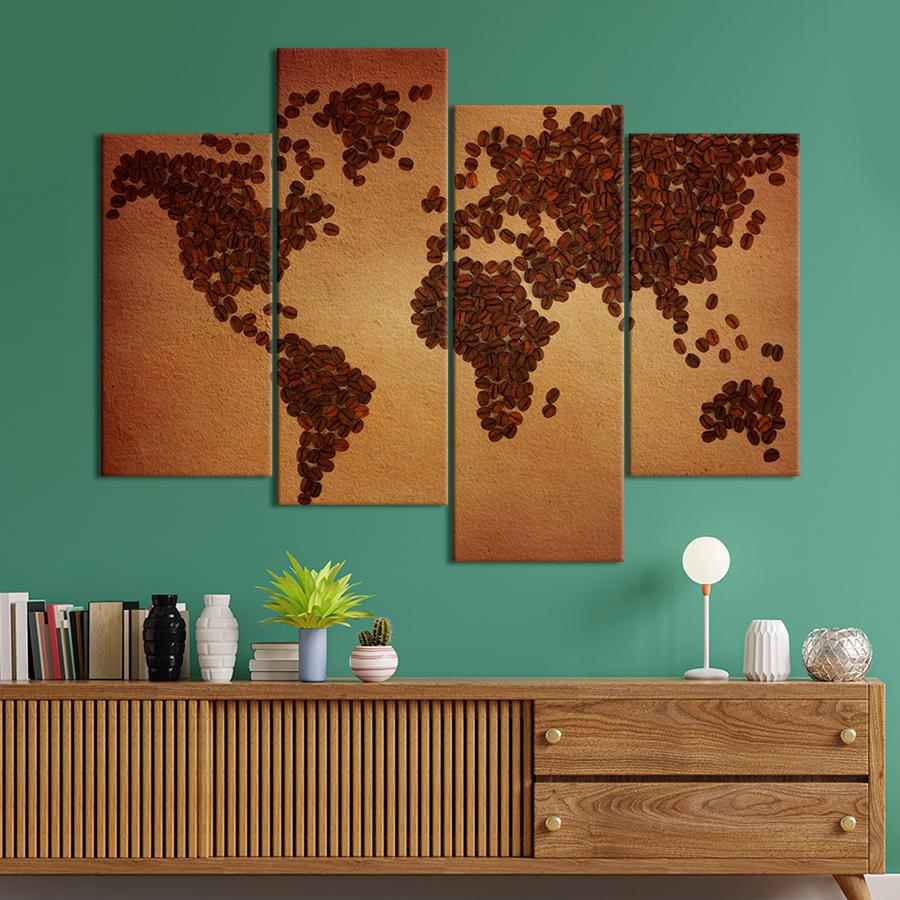 Картина карта Изысканная карта мира из кофе 149x106 см (A1346-4) Картина карта Изысканная карта мира из кофе 149x106 см (A1346-4)