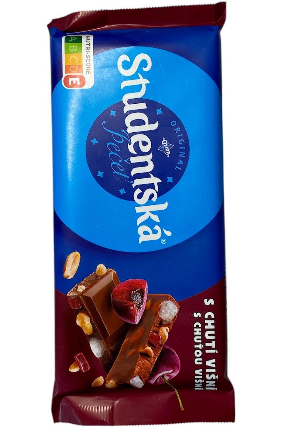 Шоколад Studentska Вишня Молочный с арахисом вишней и желе 180 г (52344)