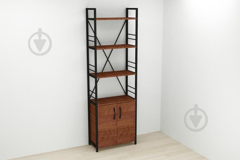 Этажерка 4/60 Ferrum-decor Серии Конект с тумбой  179x60x28 Черный ДСП Венге (FD1065)