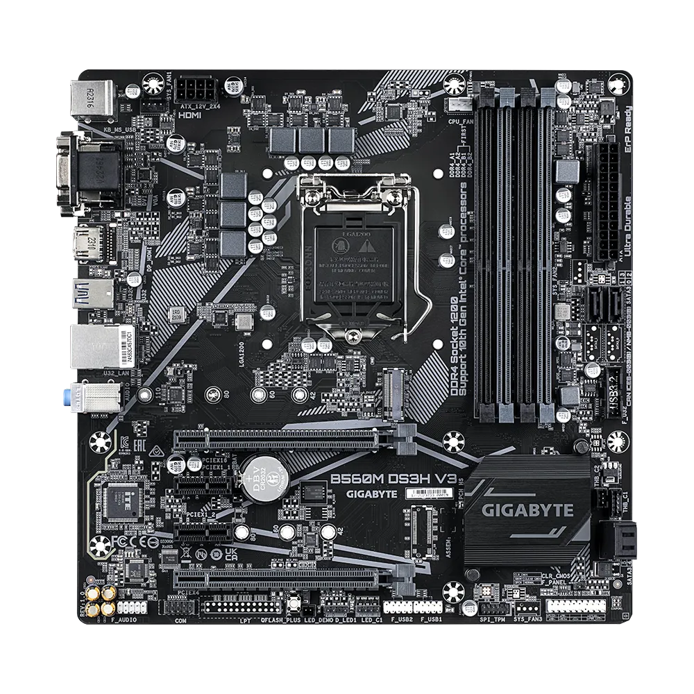 Материнська плата Gigabyte B560M DS3H V3 Intel H470/S1200/MicroATX/4хDDR4 DIMM (f47aad1c)