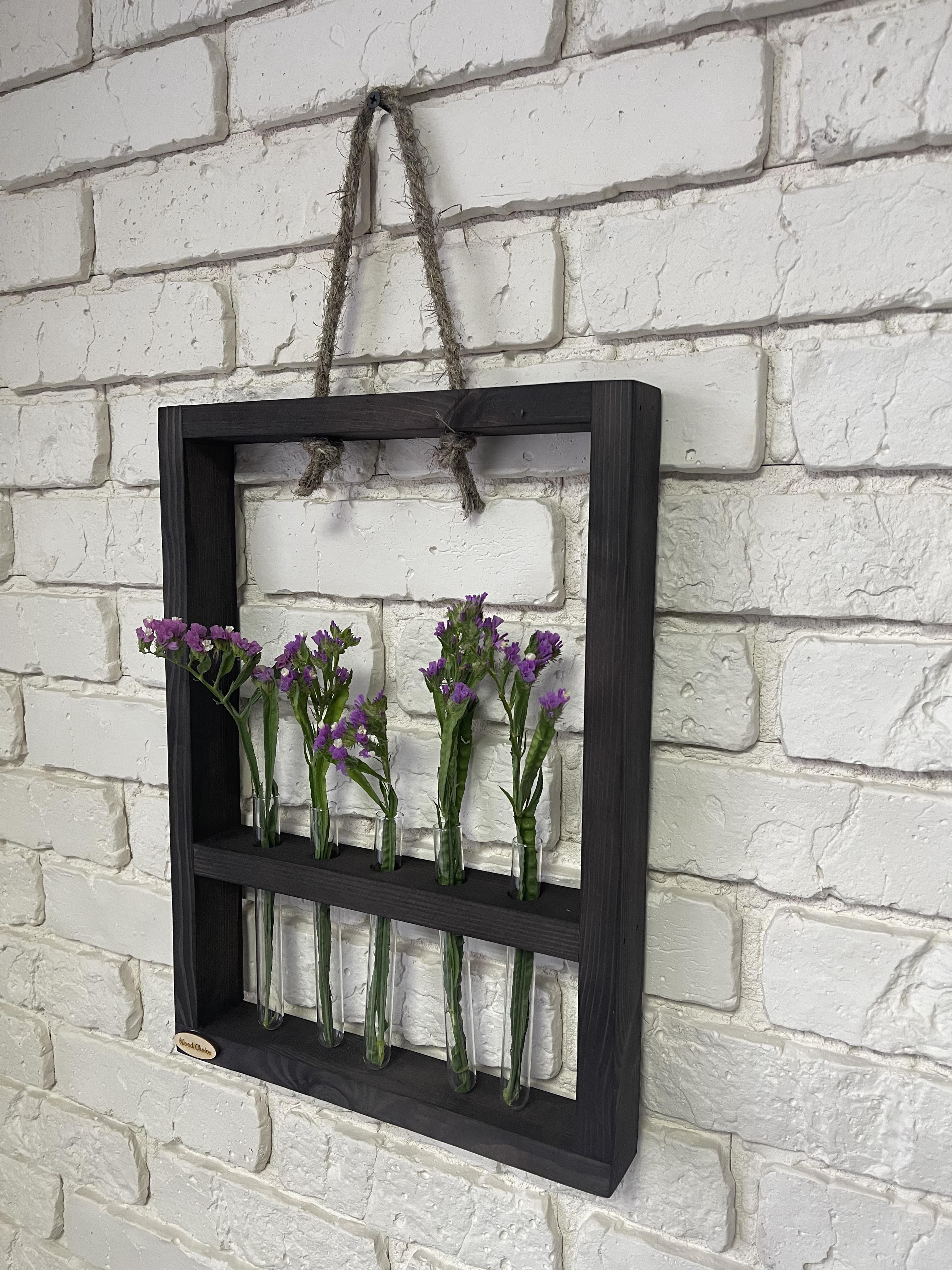 Подставка с колбами для цветов 29х40 5 шт. Коричневый - фото 2 Подставка с колбами для цветов 29х40 5 шт. Коричневый - фото 2