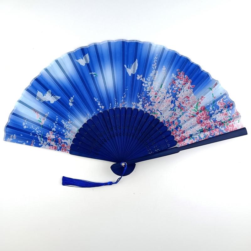 Веер деревянный 21х37 см Синий (C4070)