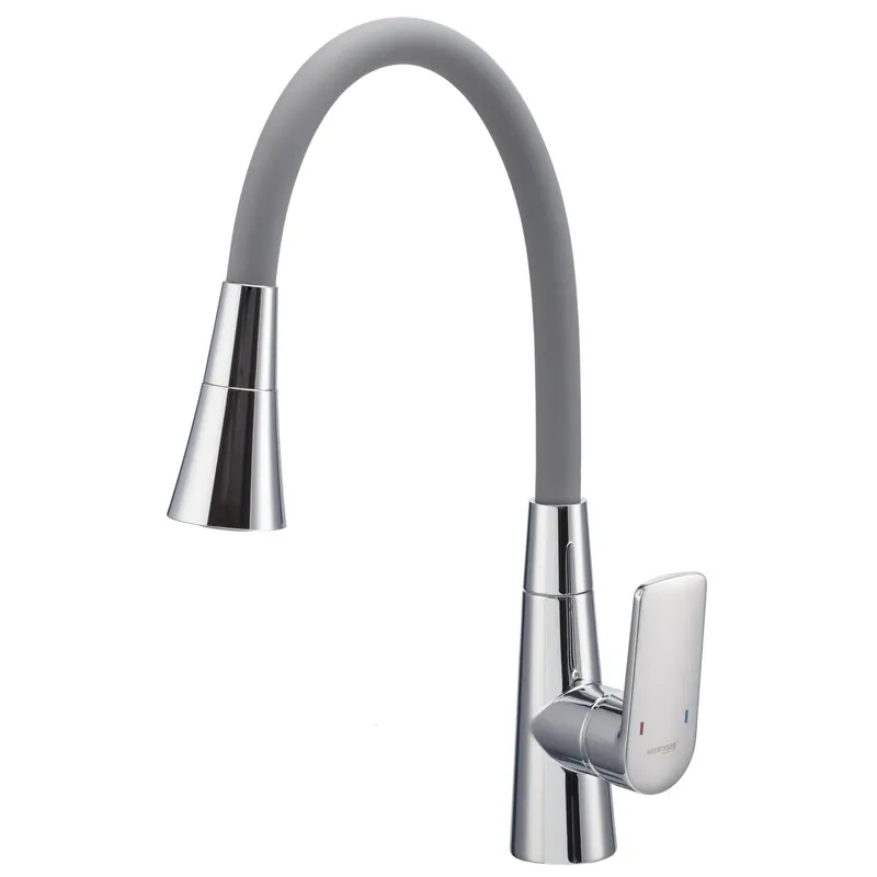 Змішувач для кухні MIXXUS PREMIUM MATIS 011-T NUT REFL.GRAY силіконовий вилив Хром/Сірий (MI8267)