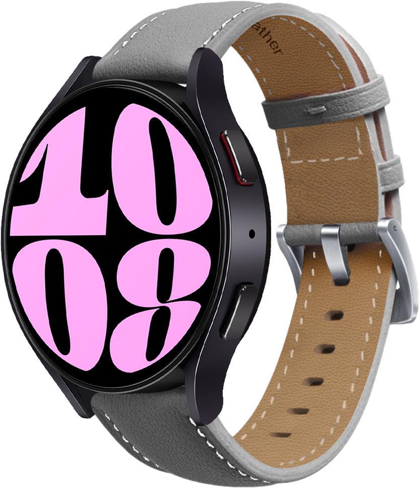 Ремінець шкіряний Folsa для Galaxy Watch 6 44 мм Grey (37592-33) Ремінець шкіряний Folsa для Galaxy Watch 6 44 мм Grey (37592-33)