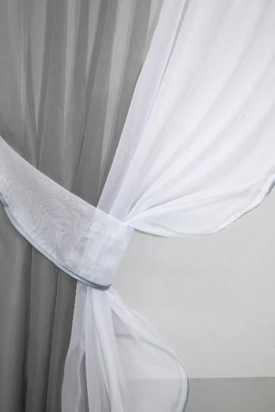 Шторки на кухню шифон/органза 280х170 см Серый/Белый (00к 59-369) - фото 6 Шторки на кухню шифон/органза 280х170 см Серый/Белый (00к 59-369) - фото 6