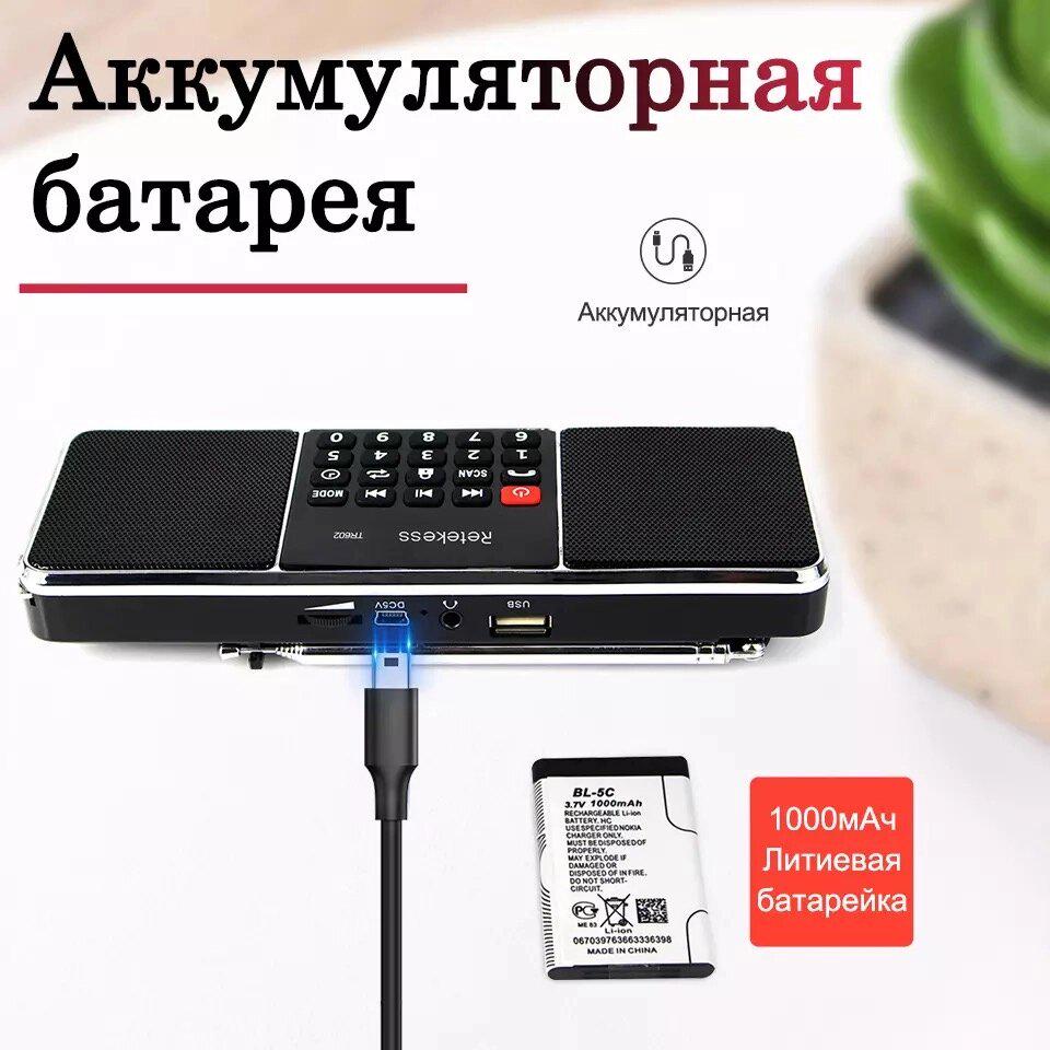 Радіоприймач Retekess TR602 з мікрофоном Чорний (TR602) - фото 10