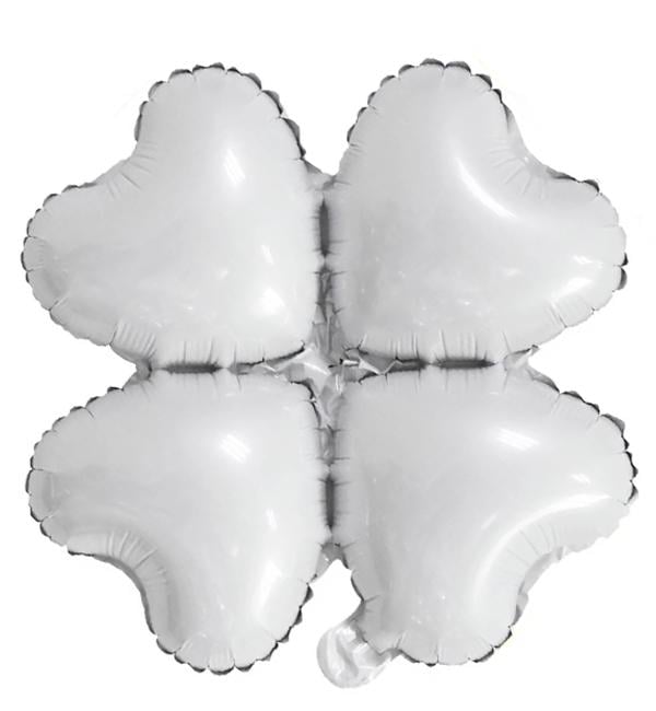 Фольгированный шар четырёхлистник 45 см Белый (514618) Фольгированный шар четырёхлистник 45 см Белый (514618)
