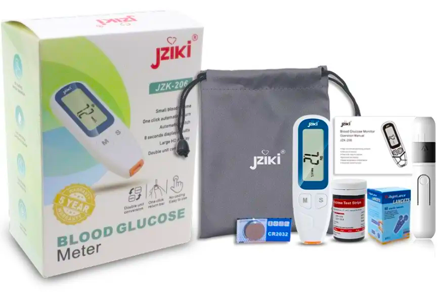 Глюкометр для измерения сахара в крови Blood Glucose Meter JZIKI-W206 с тест-полоски 50 шт. (29379095)