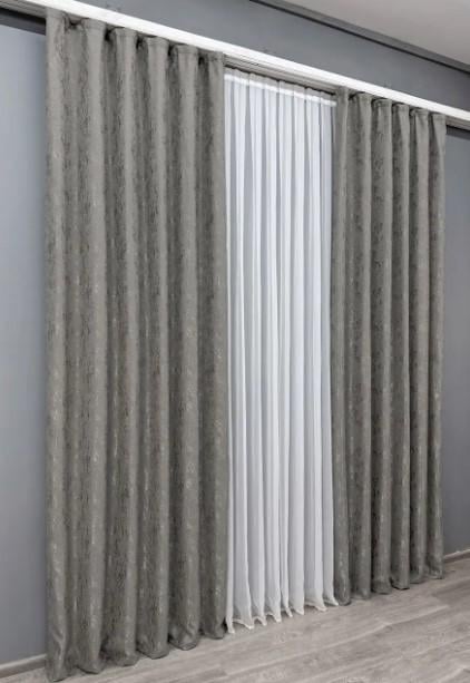 Тканина для штор льон Pavliani Сірий (1665ш) - фото 2