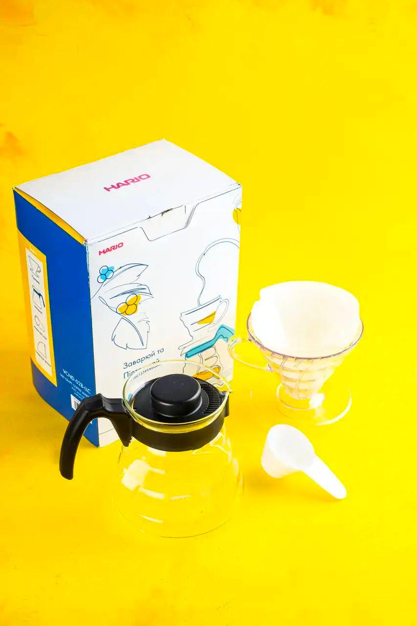 Набор для приготовления кофе Hario V60 CRAFT Ukraine "Заварюй та підтримуй" (VCND-02B-LLC) - фото 3 Набор для приготовления кофе Hario V60 CRAFT Ukraine "Заварюй та підтримуй" (VCND-02B-LLC) - фото 3