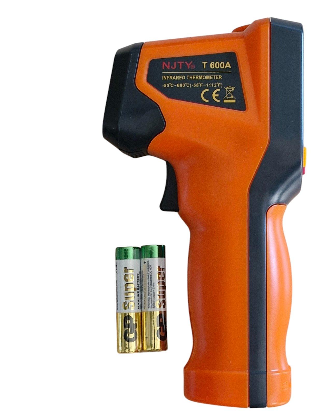 Термометр безконтактний цифровий NJTY від -50 до +600°C з лазерним покажчиком пошуком максимальної температури NJTY T600А 2 батареї (99047770)