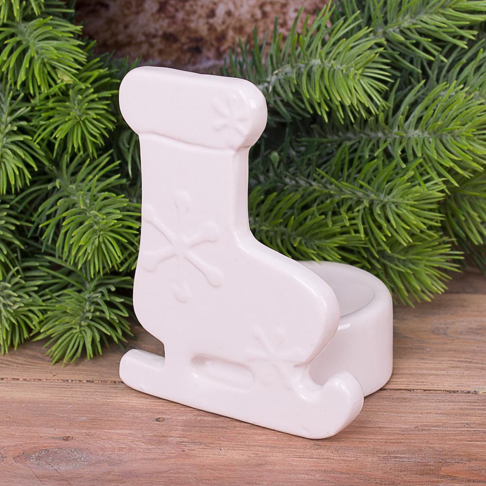 Подсвечник керамический коньки 10 см (4959)