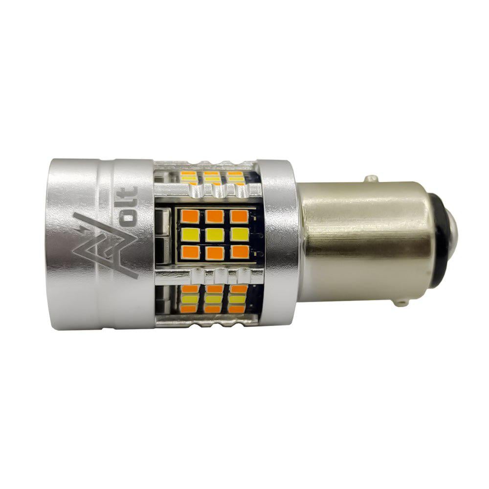 Лампа светодиодная AVolt ДХВ/поворот 1157 P21/5W GSC Duo Colors AV 10-14v Желтый/Белый - фото 2 Лампа светодиодная AVolt ДХВ/поворот 1157 P21/5W GSC Duo Colors AV 10-14v Желтый/Белый - фото 2