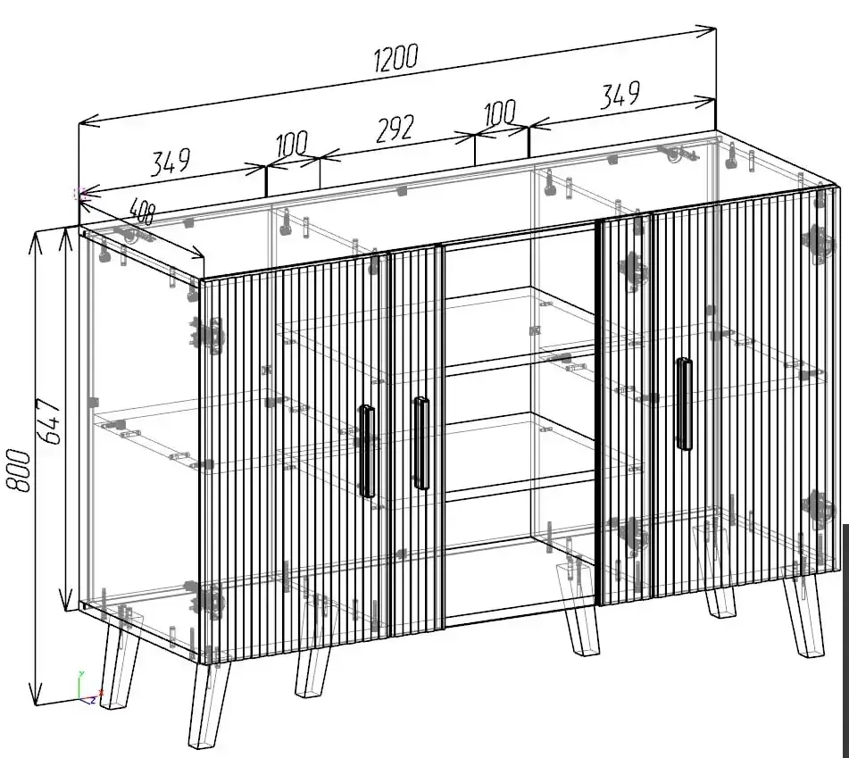 Вітрина-комод Artos Design Verona 1W2D з ламінованої ДСП/ламінованої МДФ Чорний (49271) - фото 5 Вітрина-комод Artos Design Verona 1W2D з ламінованої ДСП/ламінованої МДФ Чорний (49271) - фото 5