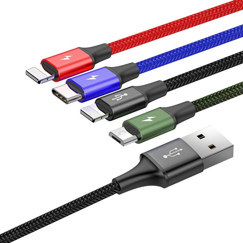 Кабель для зарядки телефона/смартфона 4в1 Baseus USB-Micro 2хLightning Type-C 1,2 м (CA1T4-A01) - фото 2