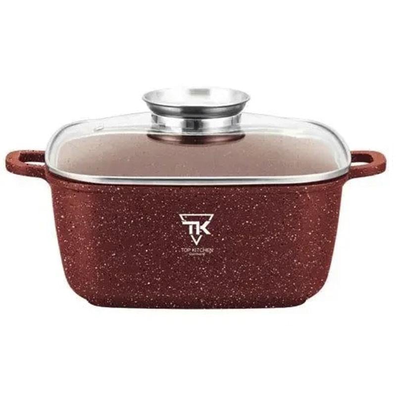 Кастрюля казан Top Kitchen с мраморным антипригарным покрытием 20 см 2,7 л Красный (TK15006)