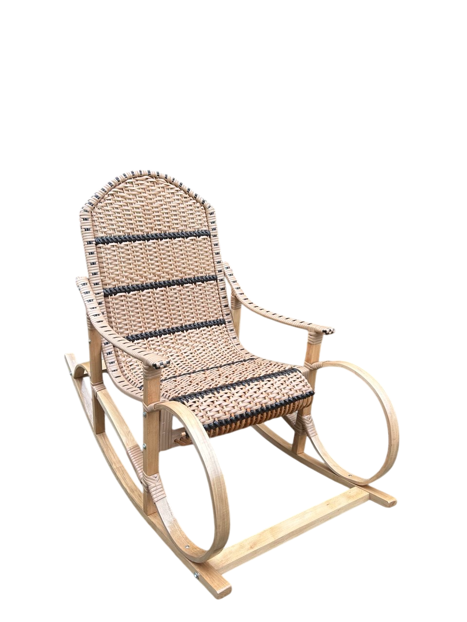 Кресло-качалка плетеное Сімейний Затишок с вставкой Шоколадный