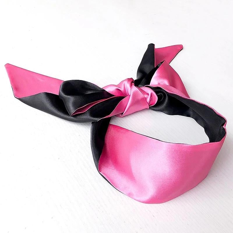 Лента шелковая 2в1 на глаза Розовый Лента шелковая 2в1 на глаза Розовый