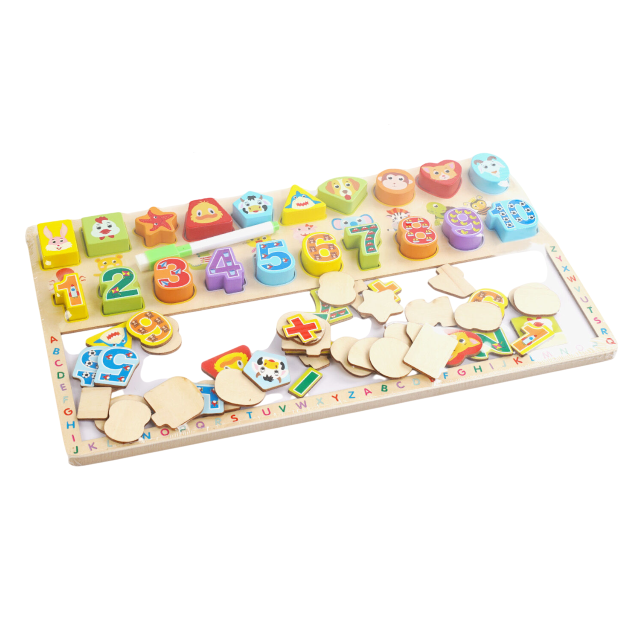 Доска логическая деревянная 3в1 сортер/цифры Multicolor (158064)