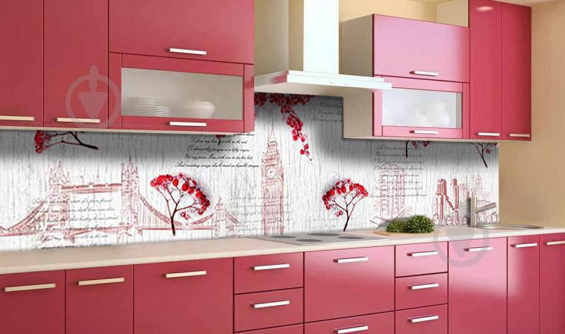 Скинали на кухню Zatarga "Калина Лондон" 600х3000 мм виниловая 3Д наклейка кухонный фартук самоклеящаяся Z181703/2 Скинали на кухню Zatarga "Калина Лондон" 600х3000 мм виниловая 3Д наклейка кухонный фартук самоклеящаяся Z181703/2