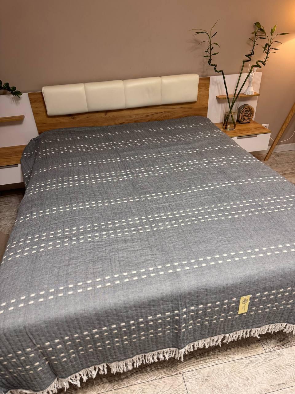 Плед хлопковый евро 200х230 Графитовый (Д-muslin-2025-005-03) Плед хлопковый евро 200х230 Графитовый (Д-muslin-2025-005-03)