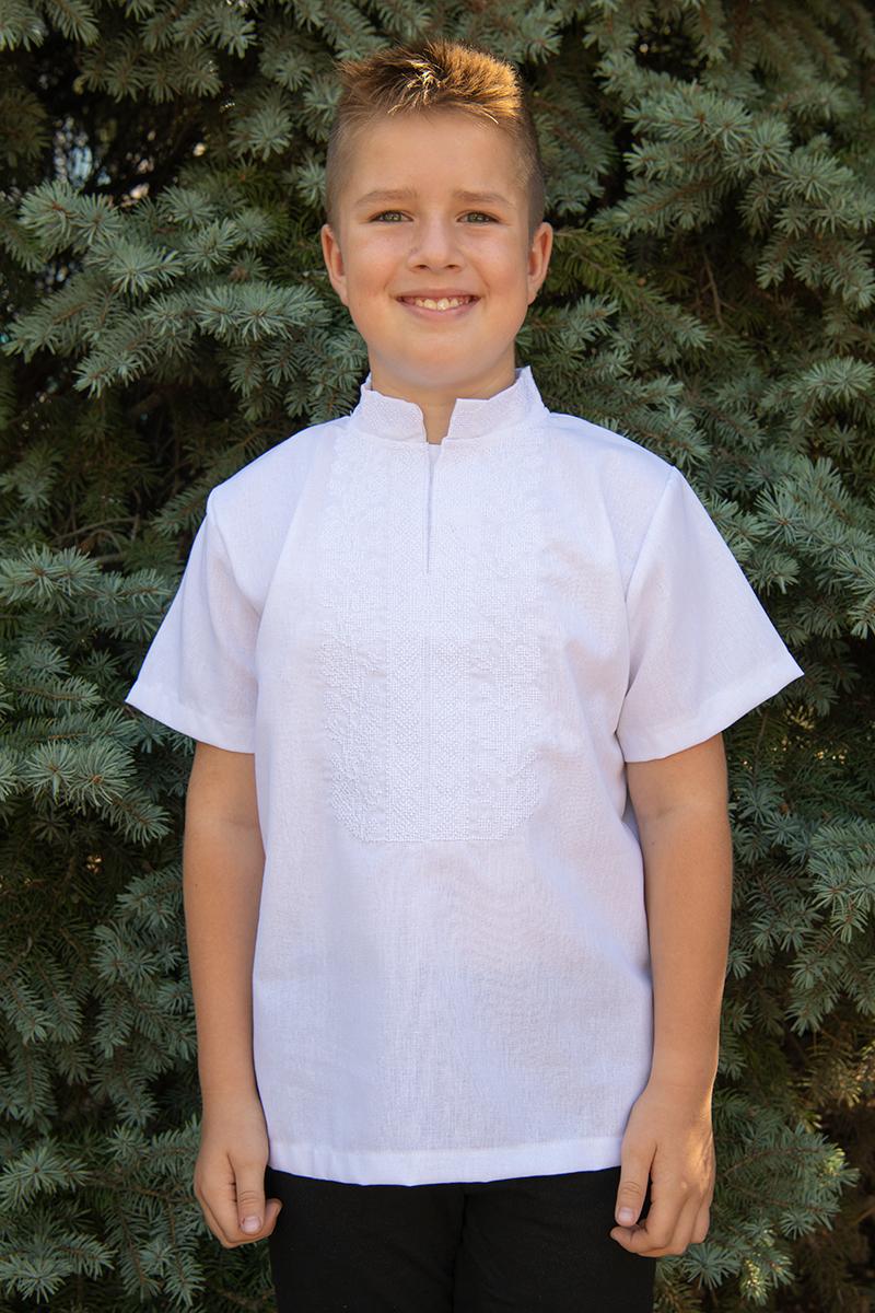 Вышиванка на мальчика с коротким рукавом 158 см Белый (2318633474)
