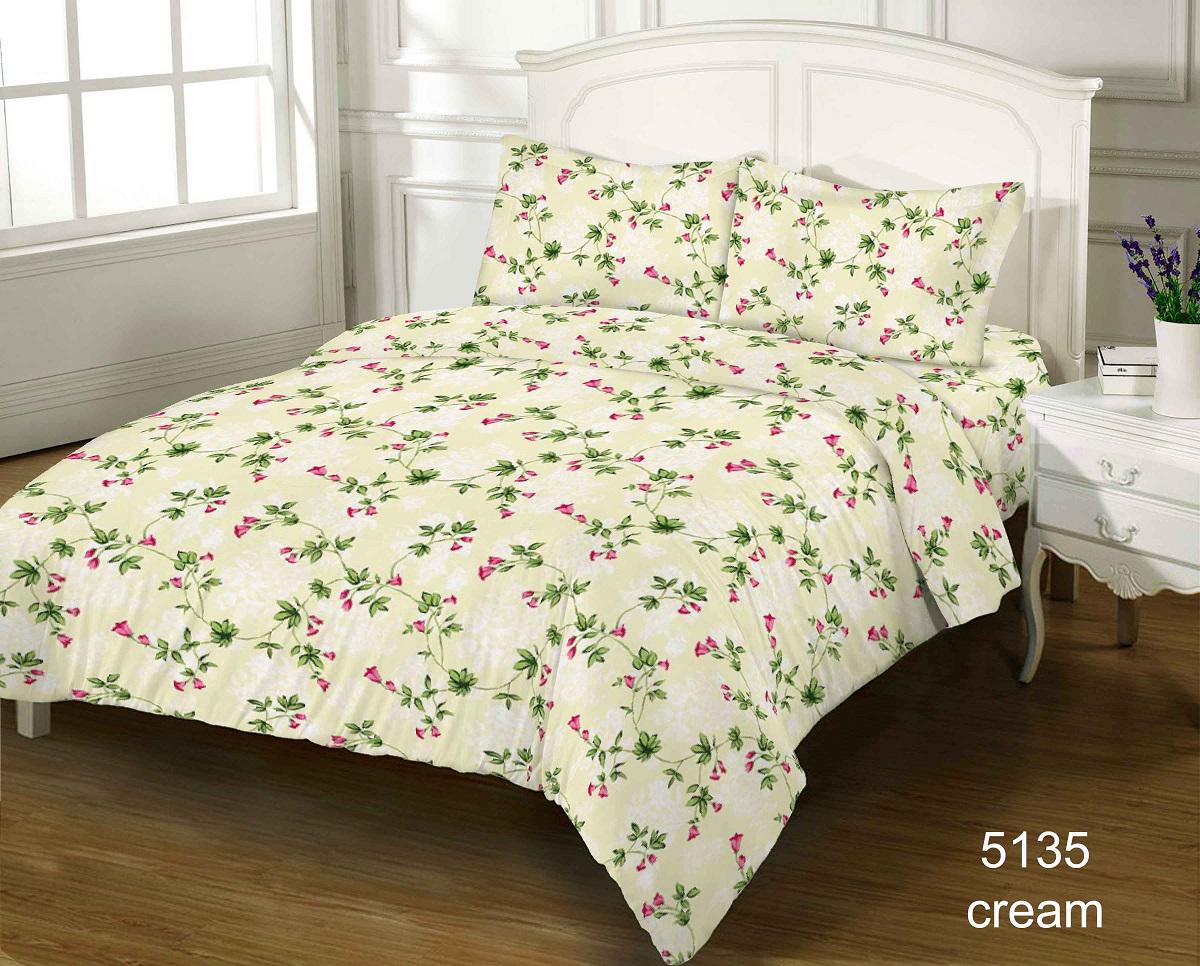 Комплект постельного белья Zastelli 5135 Cream GOLD USA бязь евро 200х220 Молочный