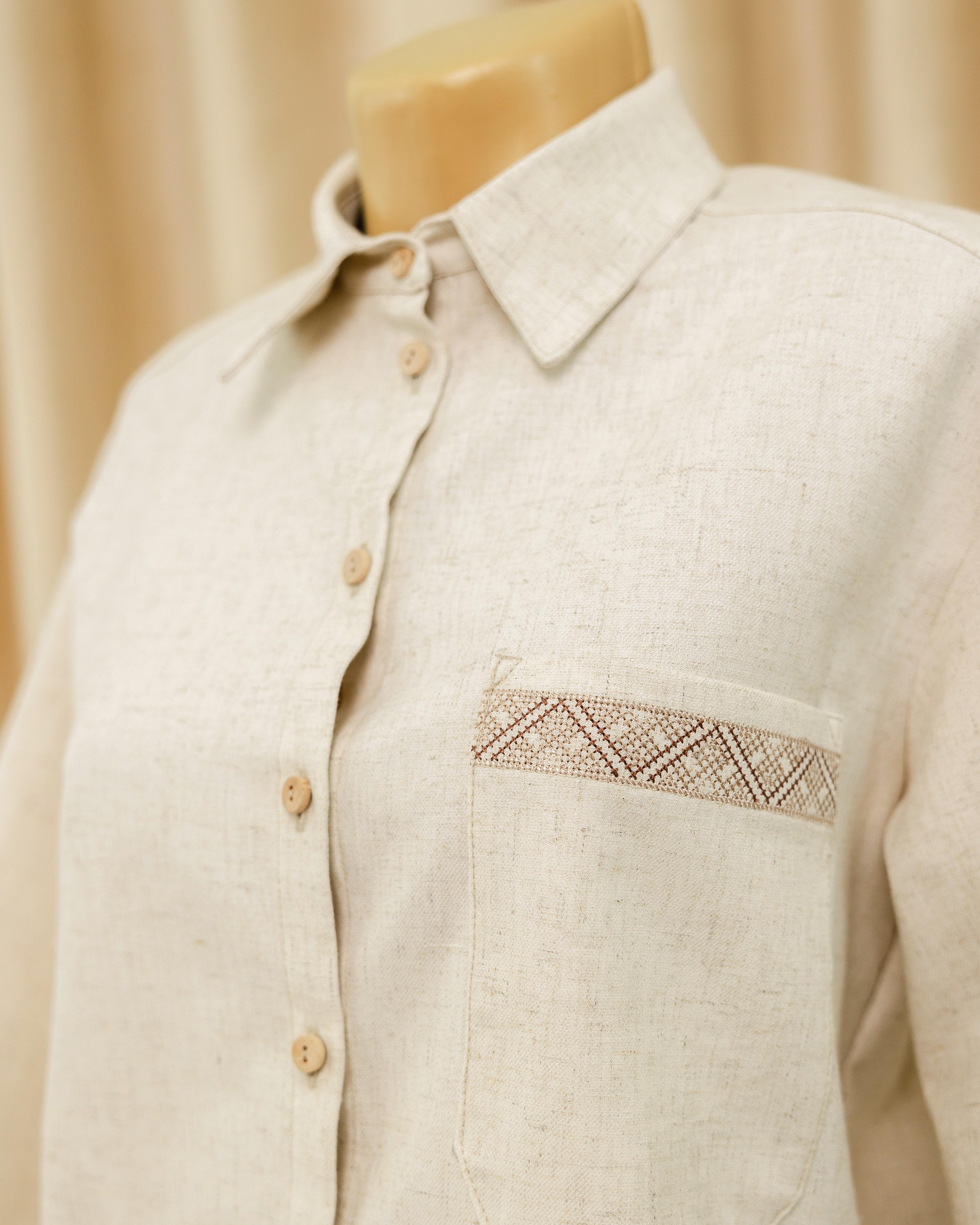 Вышитая рубашка женская Яворина льняная S/M (0002203) - фото 5 Вышитая рубашка женская Яворина льняная S/M (0002203) - фото 5