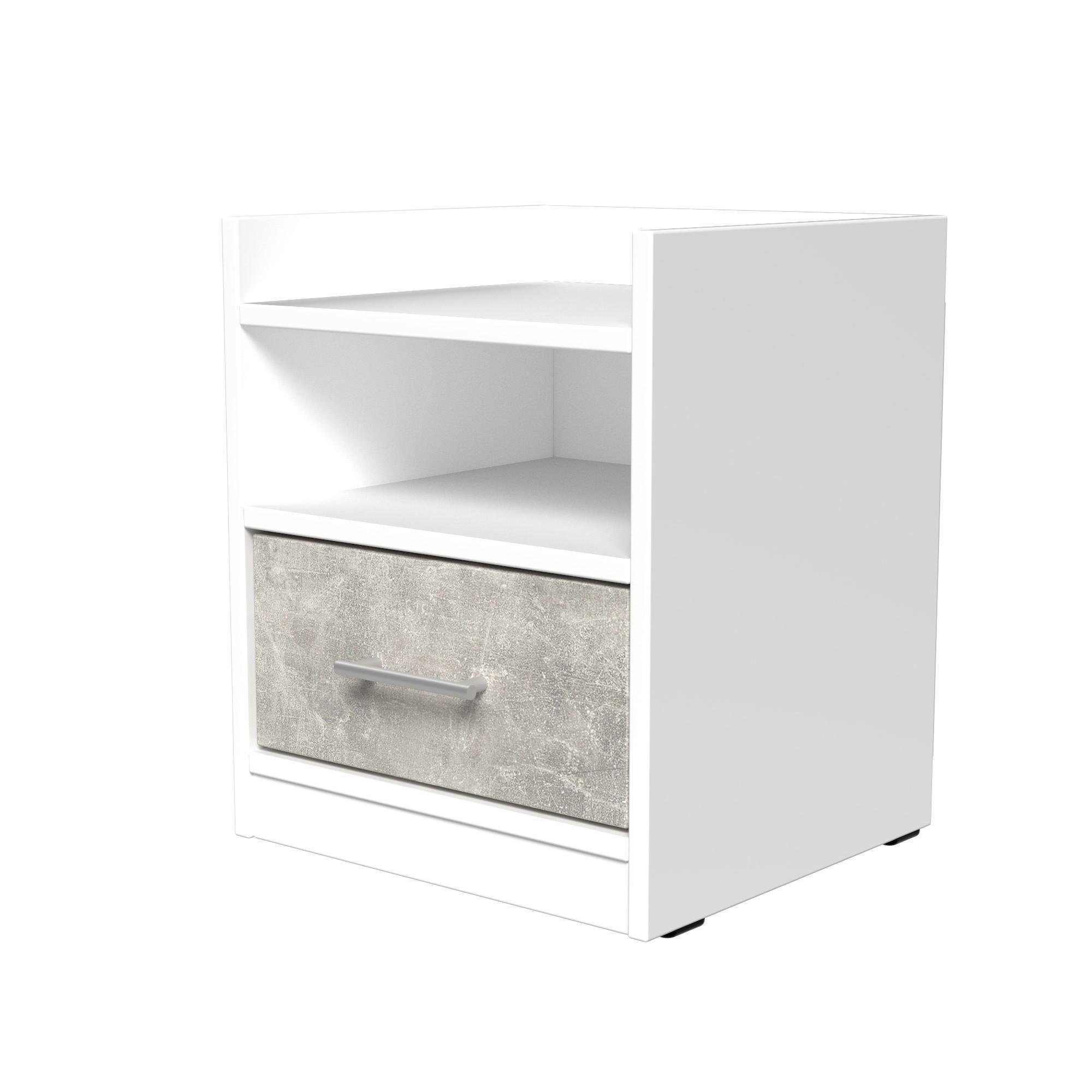 Тумба прикроватная ТП7 SENAM 450х380х350 мм корпус ДСП Белый фасад ДСП Ателье Светлый - фото 3 Тумба прикроватная ТП7 SENAM 450х380х350 мм корпус ДСП Белый фасад ДСП Ателье Светлый - фото 3