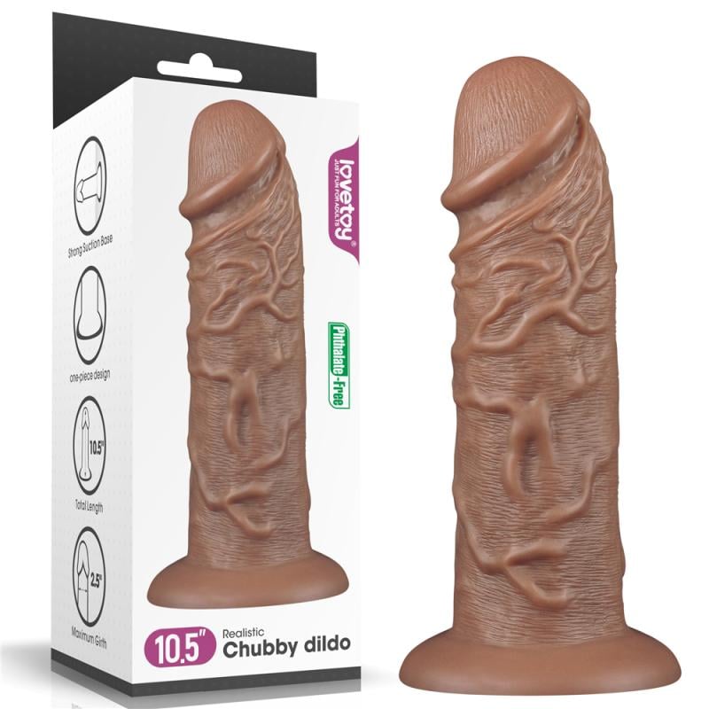 Фаллоимитатор гигант Realistic Chubby Dildo 10.5 Коричневый (1000058672)