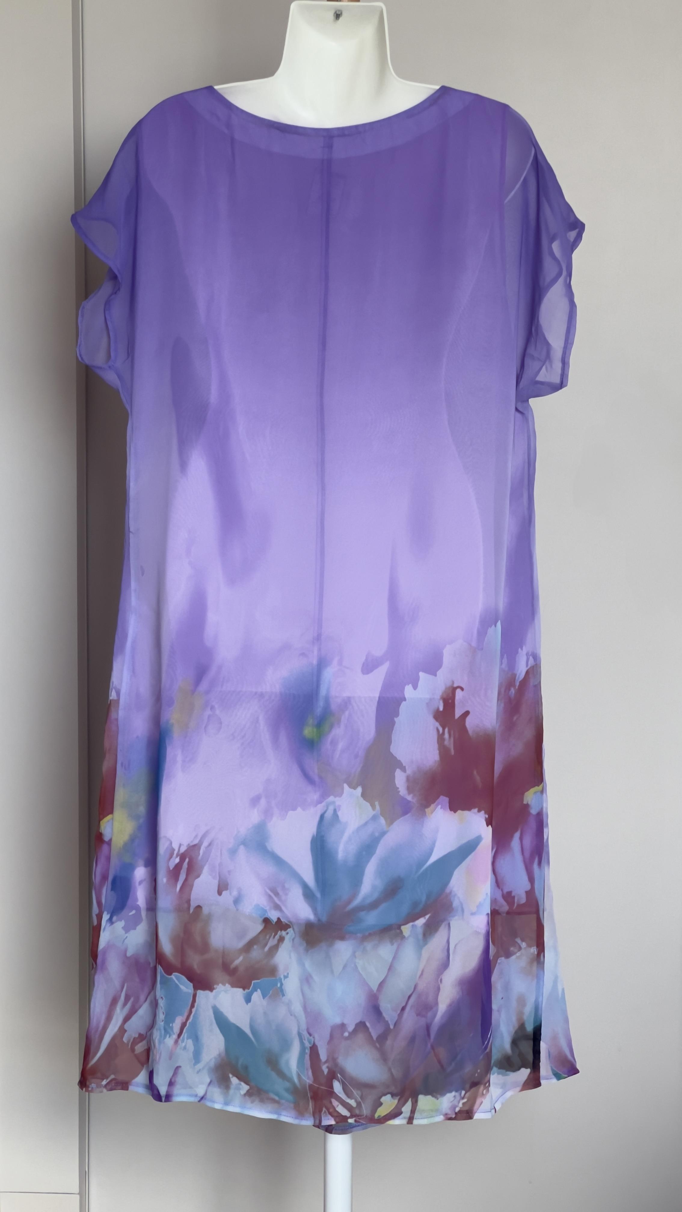 Сарафан з абстрактним квітковим принтом 3XL Фіолетовий - фото 2